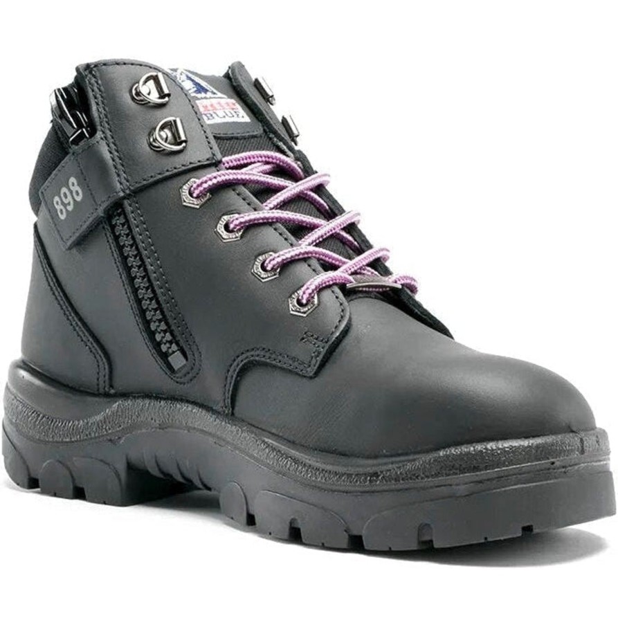 Women'S Steel Blue | Steel Blue Women'S Parkes 3.7" Wp Steel Toe Lace Up Work Boot 812898 Black