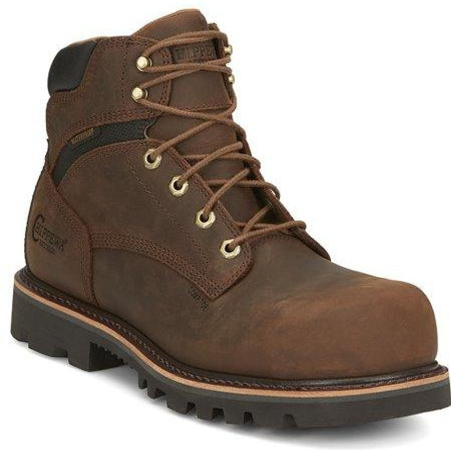 Men'S Chippewa | Chippewa Men'S Sador 6" Comp Toe Wp Lace-Up Work Boot 73221 Tan