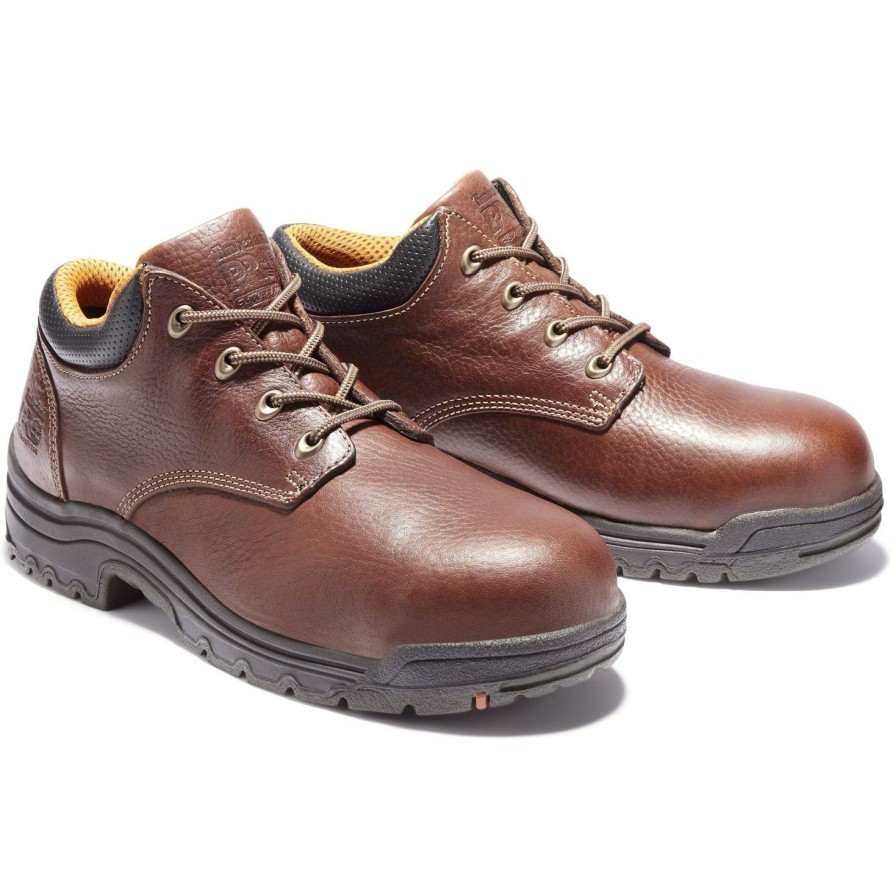 Men'S Timberland Pro | Timberland Pro Men'S Titan Oxford Alloy Toe Work Shoe Tb047028210 Brown