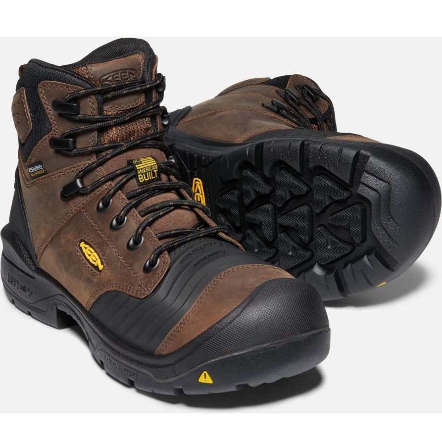 Men'S Keen | Keen Utility Men'S Portland 6" Carbon-Fiber Toe Wp Work Boot - 1023386 Brown