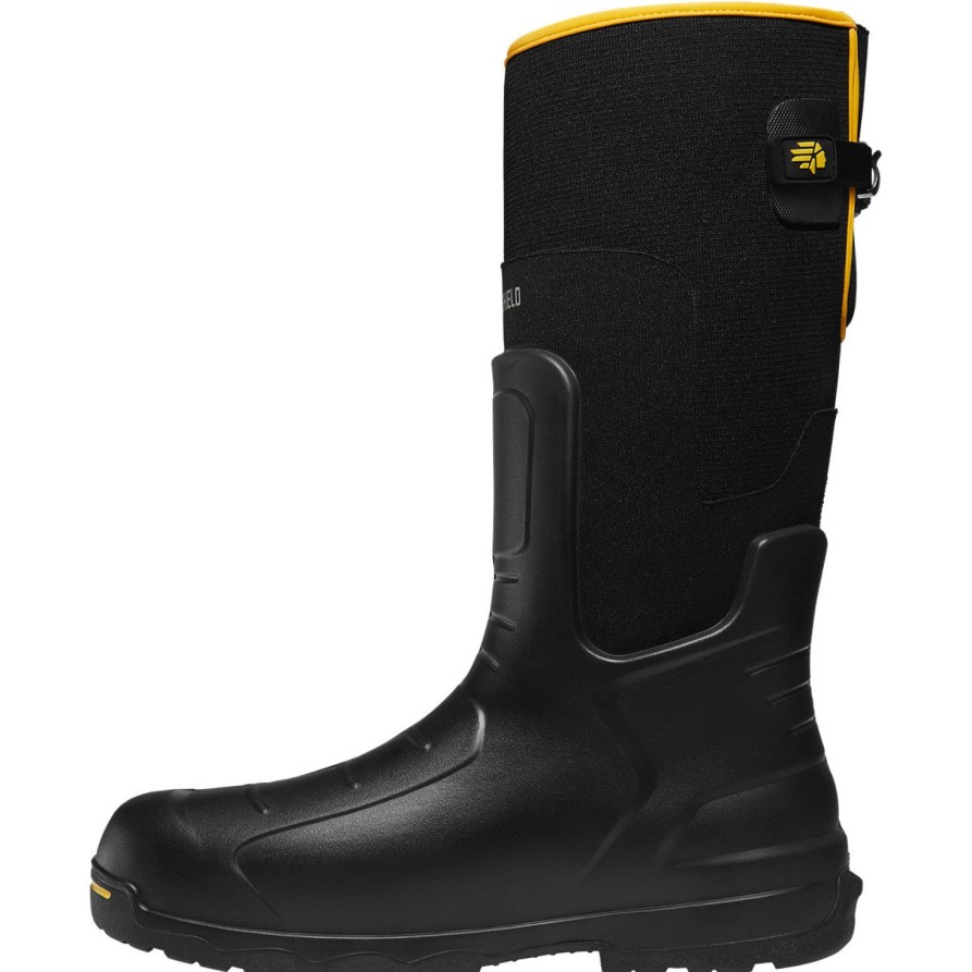 Men'S LaCrosse | Lacrosse Men'S Aeroguard 16" Comp Toe Wp Metguard Rubber Work Boot - 257110 Black