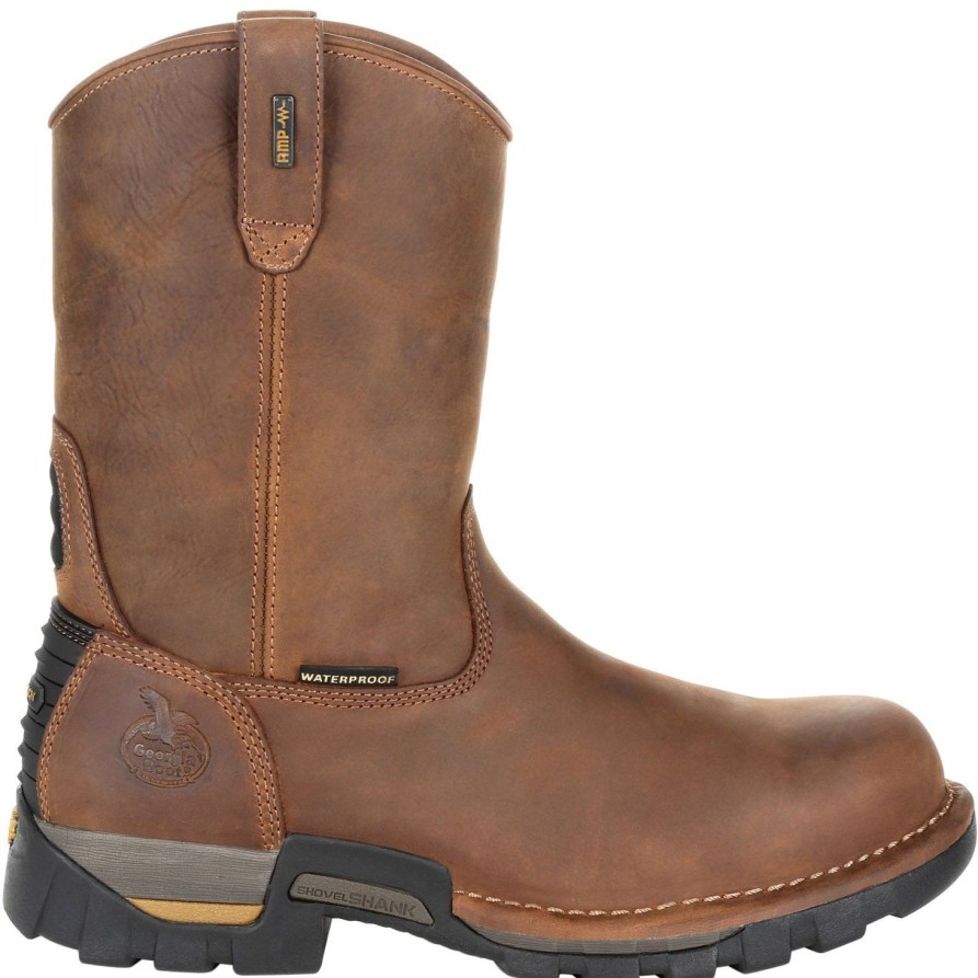 Men'S Georgia | Georgia Men'S Eagle One 10" Soft Toe Wp Work Boot Gb00314 Brown