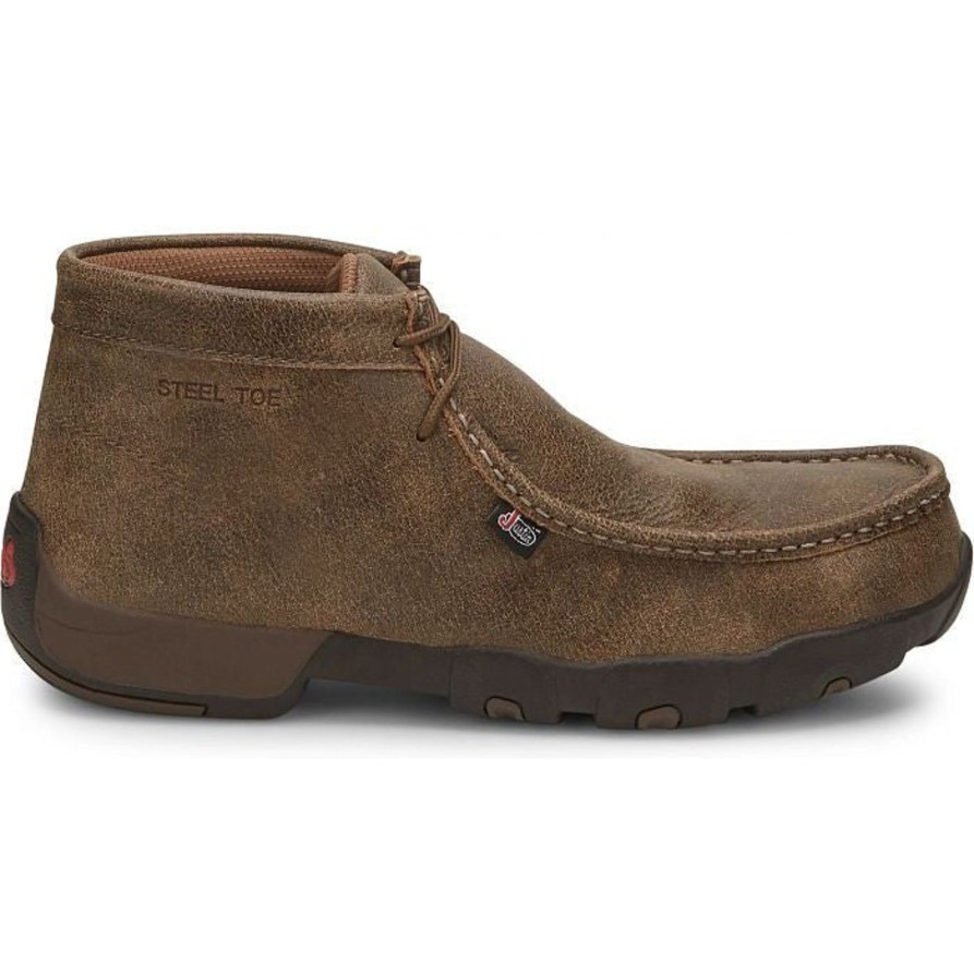 Men'S Justin | Justin Men'S Cappie Steel Toe Western Work Boot Bomber- 237 Tan