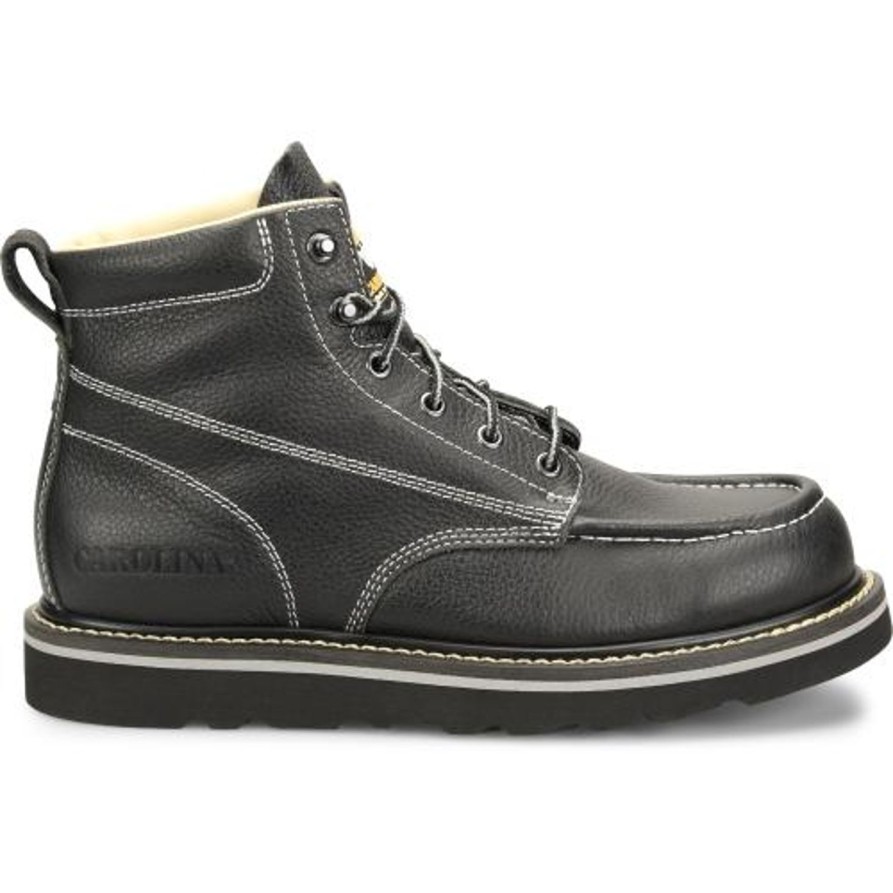 Men'S Carolina | Carolina Men'S Flatiron 6" Moc Toe Wedge Work Boot Ca7007 Black