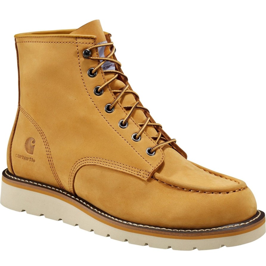 Men'S Carhartt | Carhartt Men'S 6" Soft Toe Wedge Work Boot - Harvest Gold - Fw6076-M Wheat