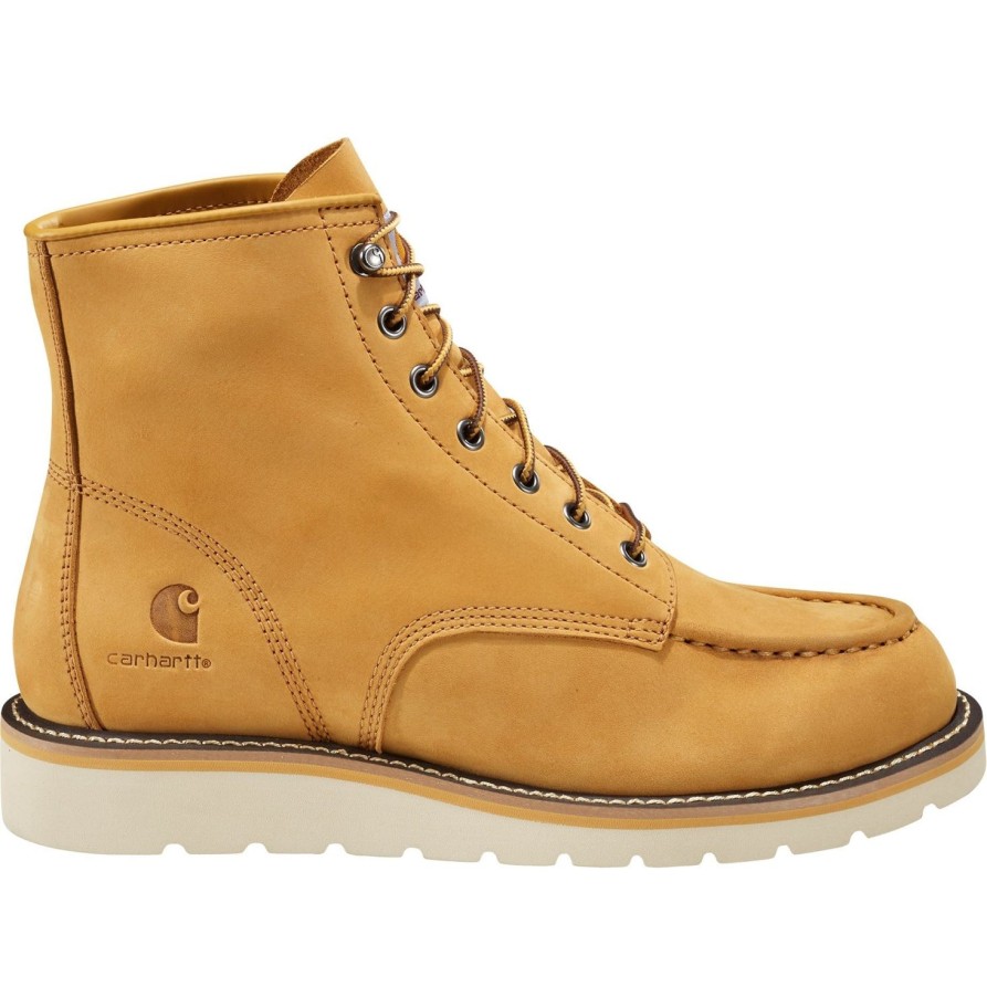 Men'S Carhartt | Carhartt Men'S 6" Soft Toe Wedge Work Boot - Harvest Gold - Fw6076-M Wheat