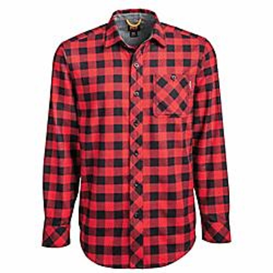 Men'S Timberland Pro | Timberland Pro Men'S Mid Weight Flannel Work Shirt Tb0A1V49D27 Red