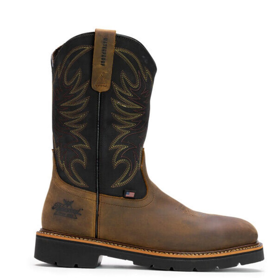 Men'S Thorogood | Thorogood Men'S American Heritage 11" Steel Toe Wp Wellington Usa Made Work Boot - 804-4330 Brown