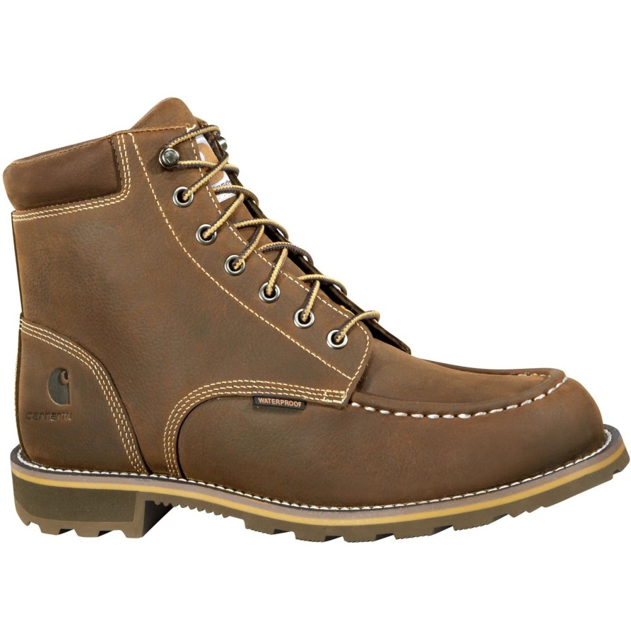 Men'S Carhartt | Carhartt Men'S 6" Soft Toe Waterproof Work Boot Cmw6197 Brown