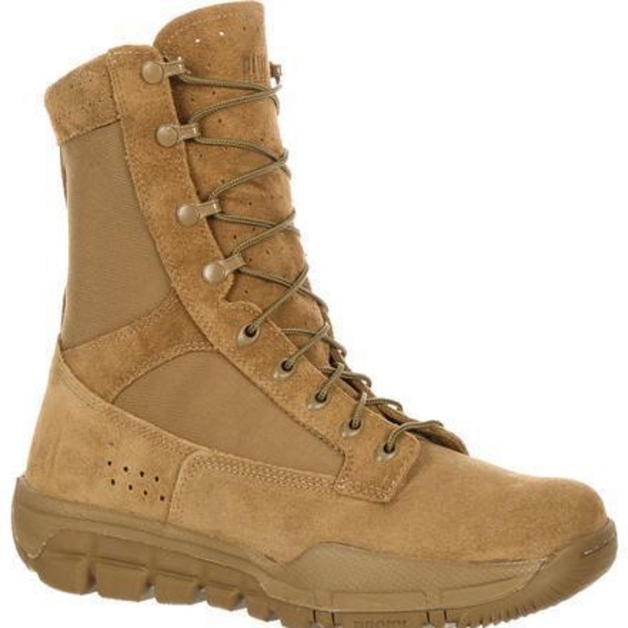 Men'S Rocky | Rocky Men'S Lightweight Commercial Military Boot Rkc042 Tan