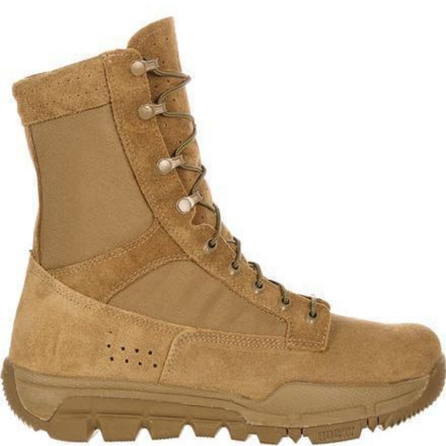 Men'S Rocky | Rocky Men'S Lightweight Commercial Military Boot Rkc042 Tan