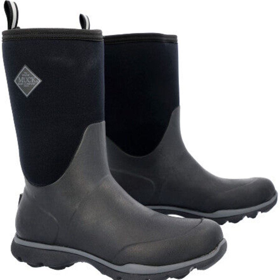 Men'S Muck | Muck Men'S Arctic Excursion Mid 12" Wp Rubber Work Boot Aep-000 Black