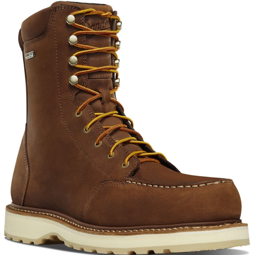 Men'S Danner | Danner Men'S Cedar River 8" Wp Alumi Moc Toe Work Boot 14303 Brown