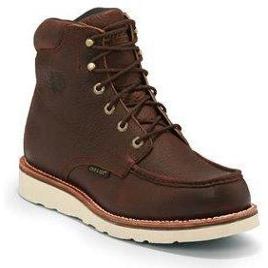 Men'S Chippewa | Chippewa Men'S Edge Walker 6" Moc Toe Wp Lace Up Work Boot - 25341 Brown