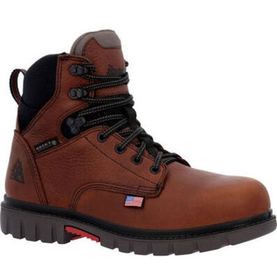 Men'S Rocky | Rocky Men'S Worksmart 6" Wp Composite Toe Work Boot Rkk0401 Brown