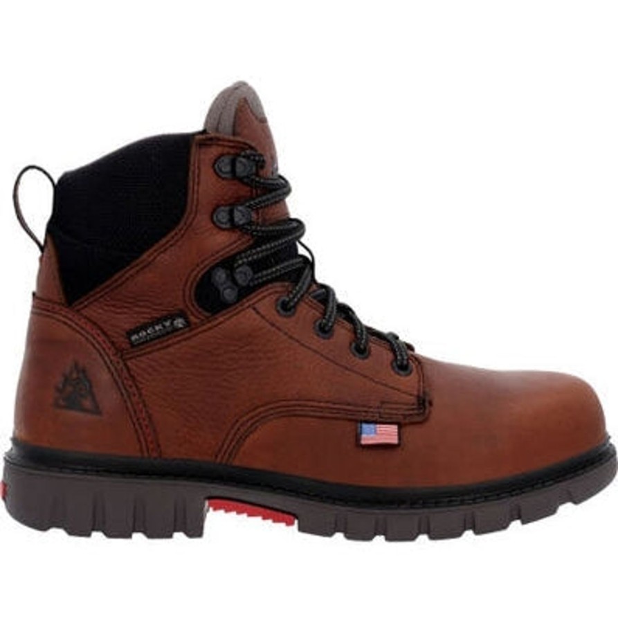 Men'S Rocky | Rocky Men'S Worksmart 6" Wp Composite Toe Work Boot Rkk0401 Brown