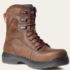 Men'S Ariat | Ariat Men'S Turbo 8" Carbon Toe Wp Usa Assembled Work Boot 10036737 Brown