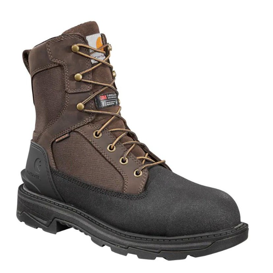 Men'S Carhartt | Carhartt Men'S Ironwood 8" Wp Alloy Toe Work Boot - Dark Ft8509-M Brown