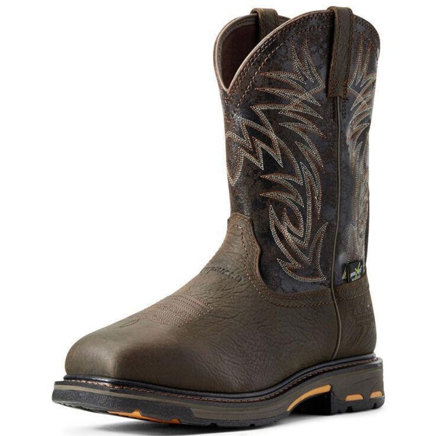 Men'S Ariat | Ariat Men'S Workhog 11" Comp Toe Wp Metguard Western Work Boot - 10016265 Brown