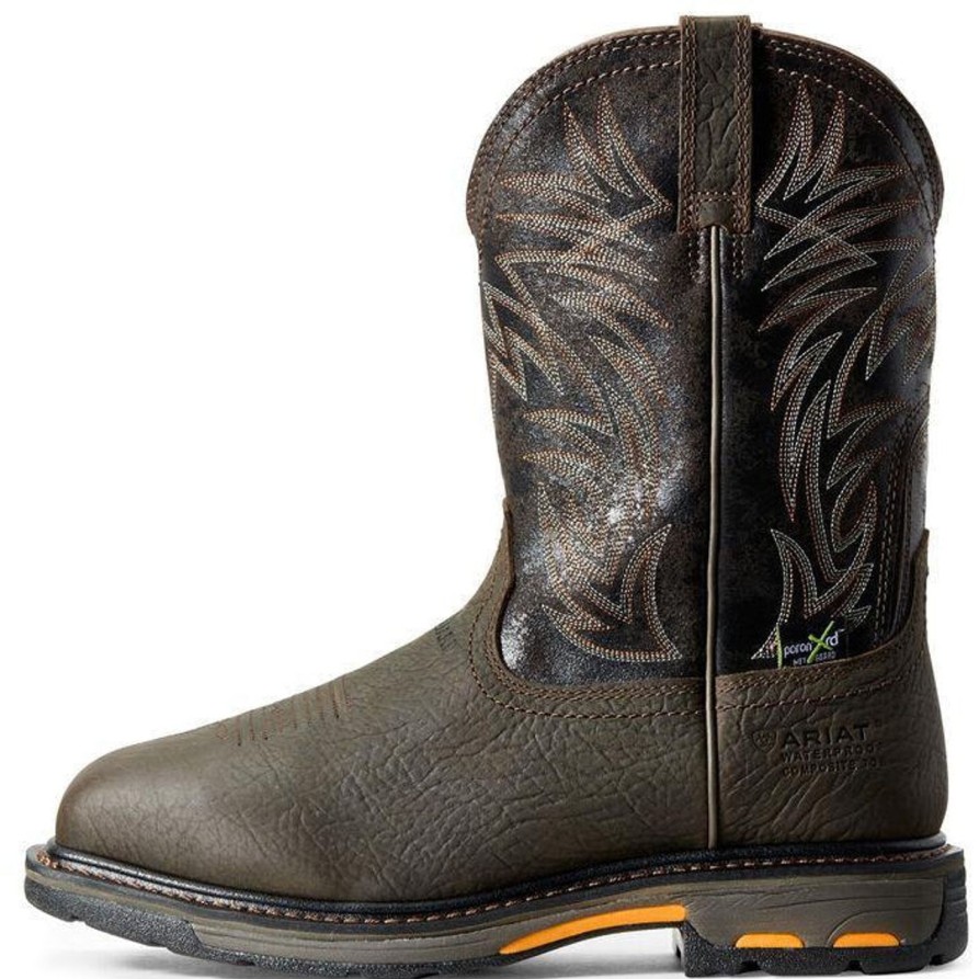 Men'S Ariat | Ariat Men'S Workhog 11" Comp Toe Wp Metguard Western Work Boot - 10016265 Brown