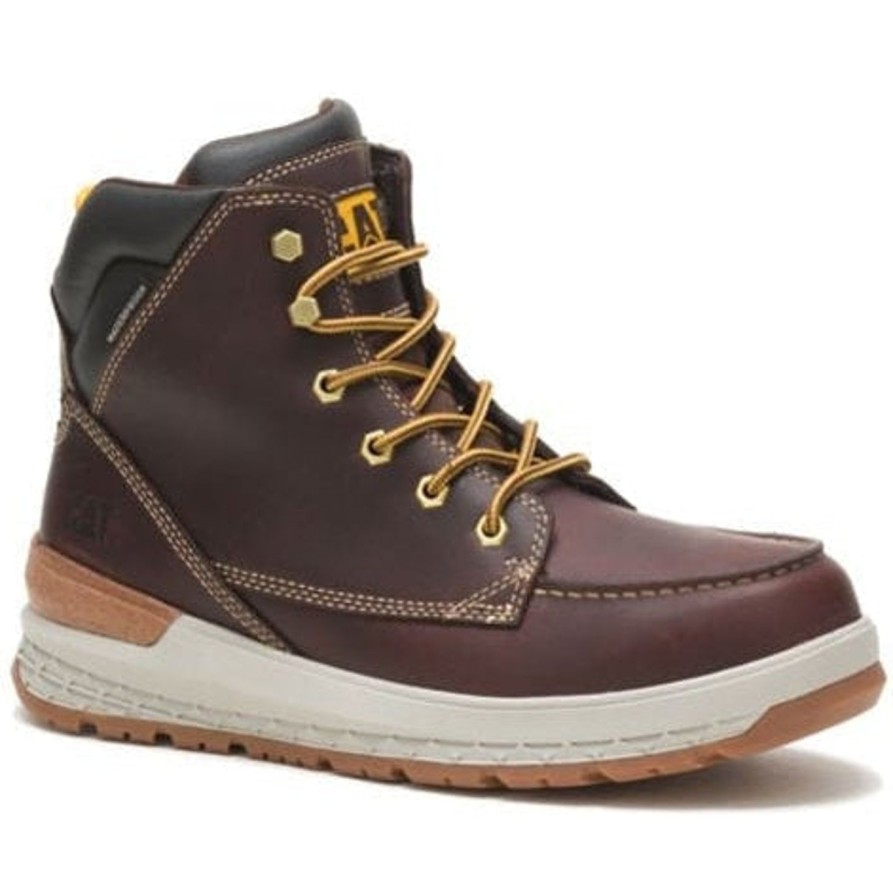 Men'S CAT | Cat Men'S Impact Soft Toe Wp Slip Resist Work Boot -Friar P51076 Brown