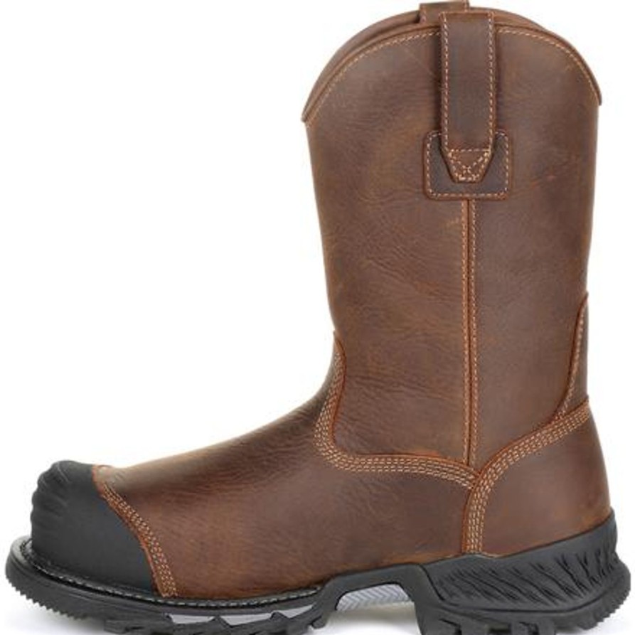 Men'S Georgia | Georgia Men'S Rumbler 10" Comp Toe Wp Pull-On Work Boot Gb00286 Brown