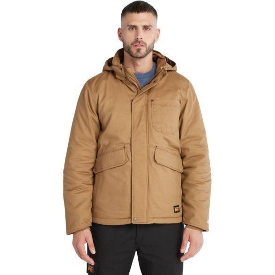 Men'S Timberland Pro | Timberland Pro Men'S Ironhide 100G Insulated Hooded Jacket -Wheat- Tb0A237Td02 Dark Wheat