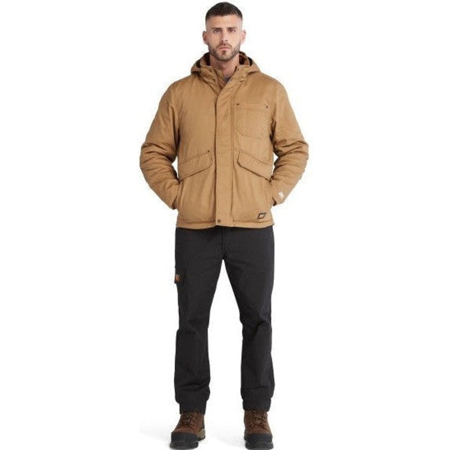 Men'S Timberland Pro | Timberland Pro Men'S Ironhide 100G Insulated Hooded Jacket -Wheat- Tb0A237Td02 Dark Wheat