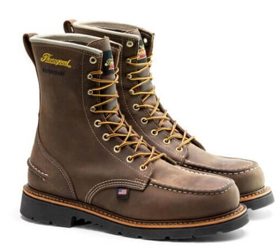 Men'S Thorogood | Thorogood Men'S 1957 Series 8" Moc Toe Wp Usa Made Work Boot- 814-3890 Brown