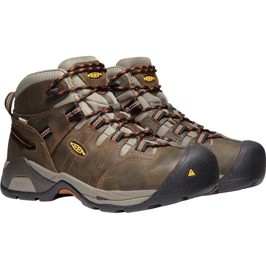 Men'S Keen | Keen Utility Men'S Detroit Xt Wp Soft Toe Work Boot 1020039 Brown