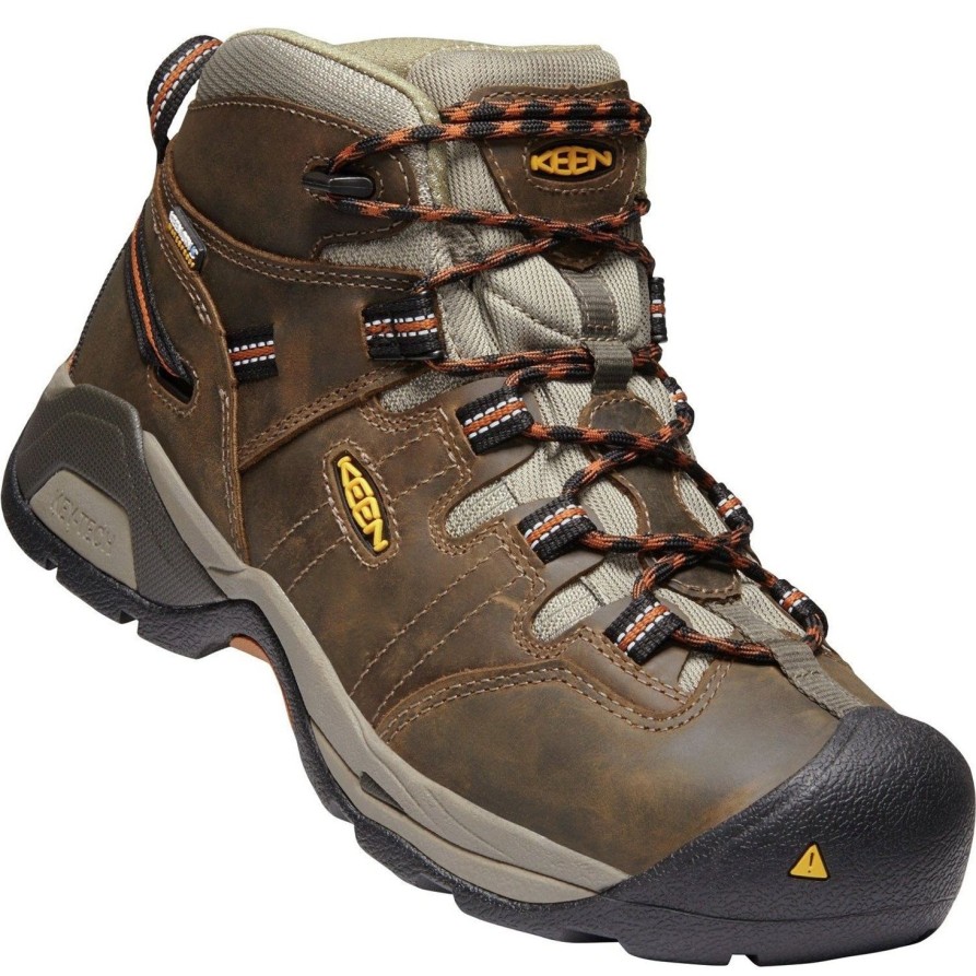 Men'S Keen | Keen Utility Men'S Detroit Xt Wp Soft Toe Work Boot 1020039 Brown