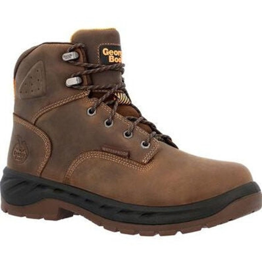 Men'S Georgia | Georgia Men'S Boot Ot 6" Waterproof Alloy Toe Work Boot Gb00522 Brown