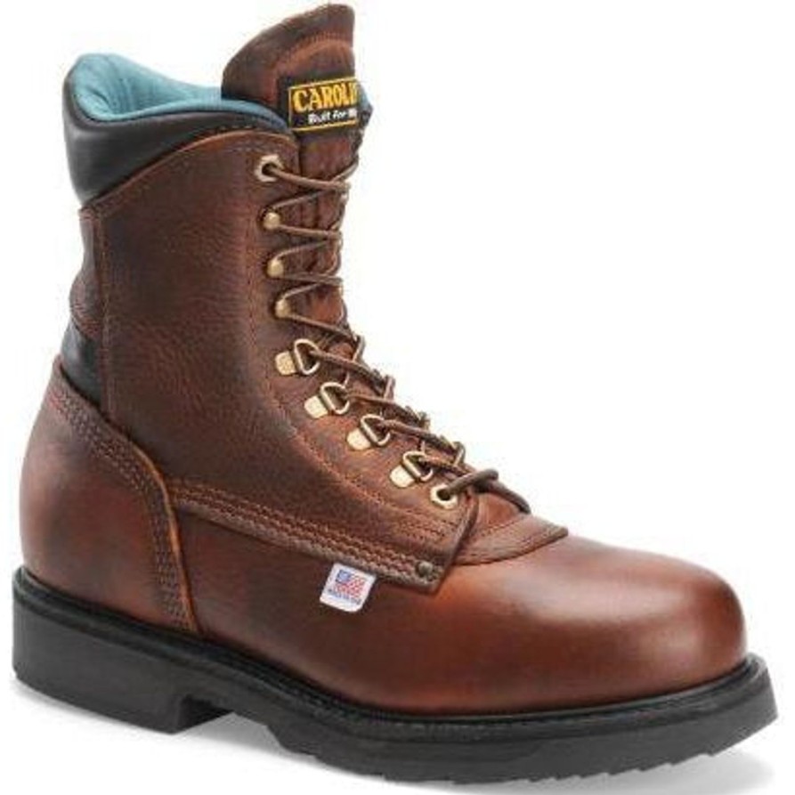 Men'S Carolina | Carolina Men'S Sarge Hi Usa Made 8" Stl Toe Work Boot Amber Gold -1809 Light Brown