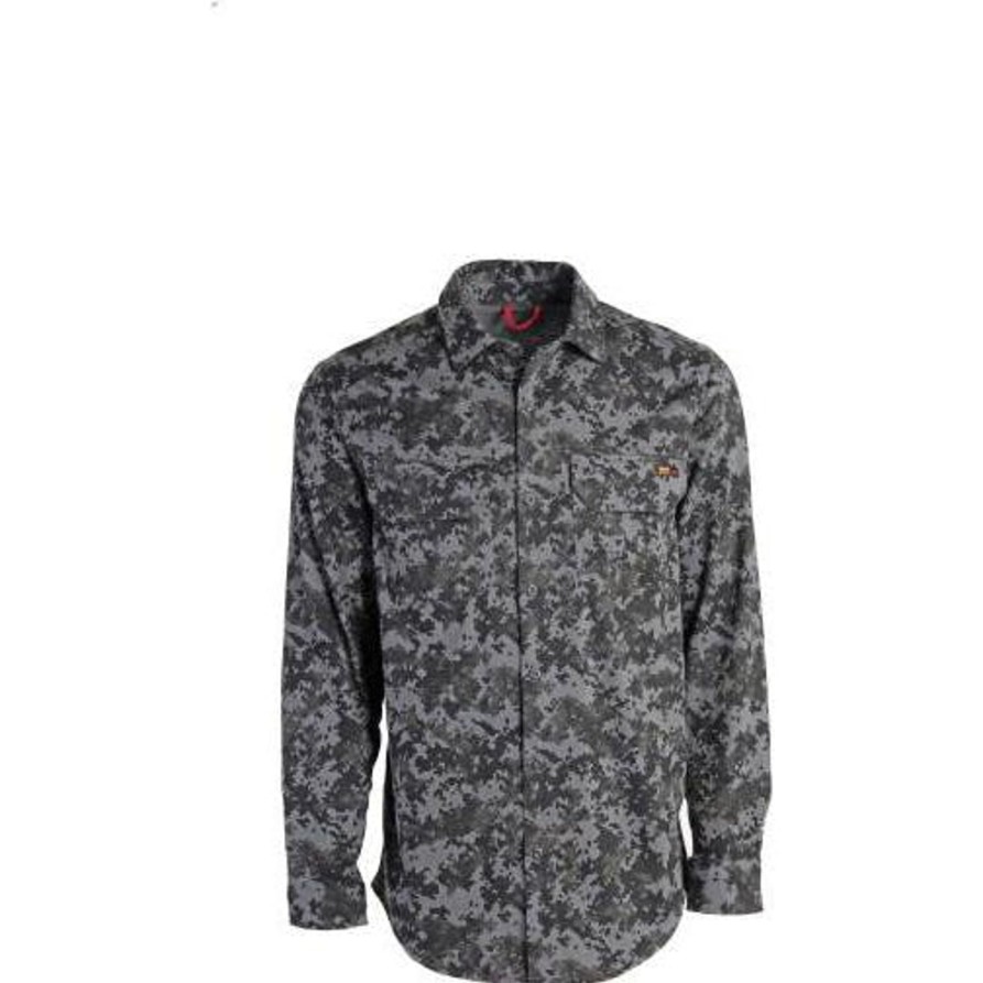 Men'S Timberland Pro | Timberland Pro Men'S Fr Cotton Core Work Shirt Print - Tb0A236Vt51 Black