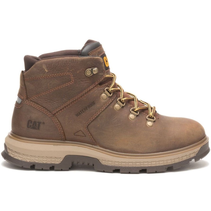 Men'S CAT | Cat Men'S Exposition Hiker Allow Toe Wp Work Boot- Pyramid - P51061 Brown