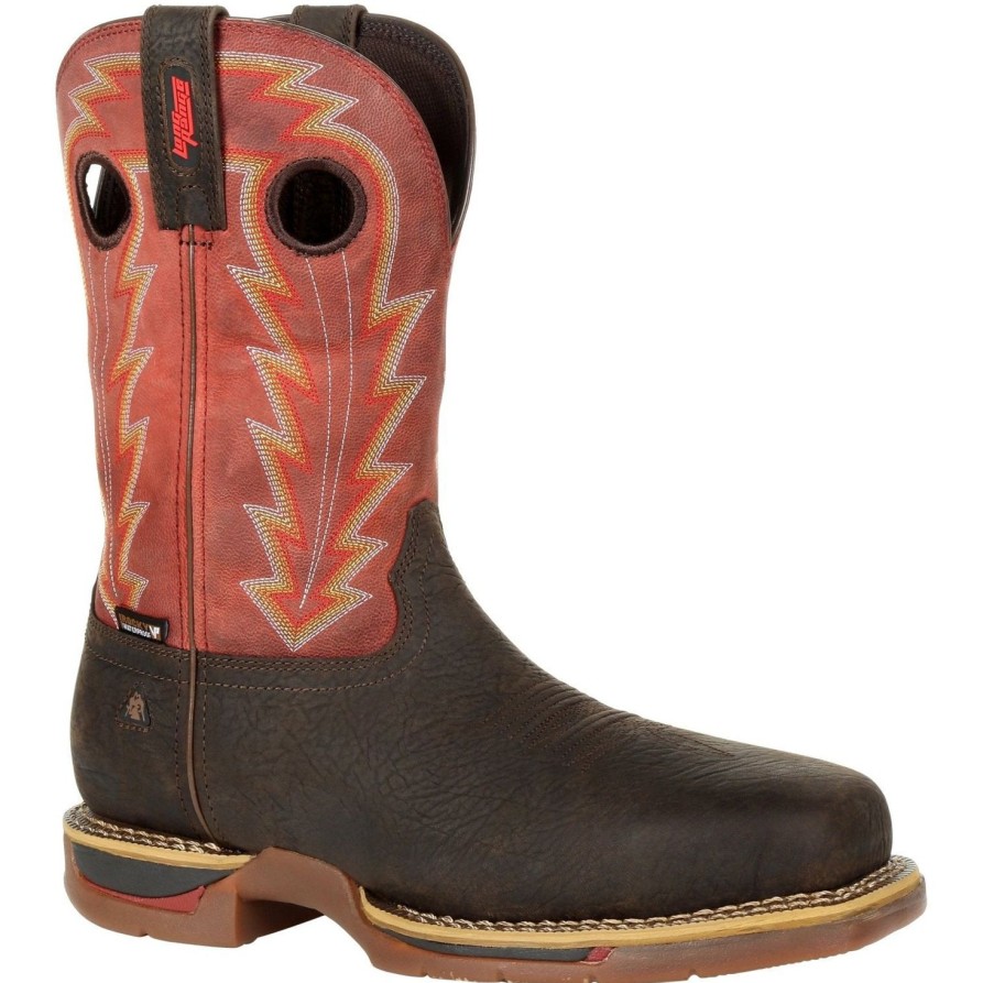 Men'S Rocky | Rocky Men'S Long Range 11" Comp Toe Wp Western Work Boot- Red- Rkw0319 Brown