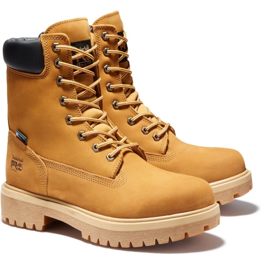 Men'S Timberland Pro | Timberland Pro Men'S Direct Attach 8" Soft Toe Ins Work Boot Tb026011713 Wheat Nubuck