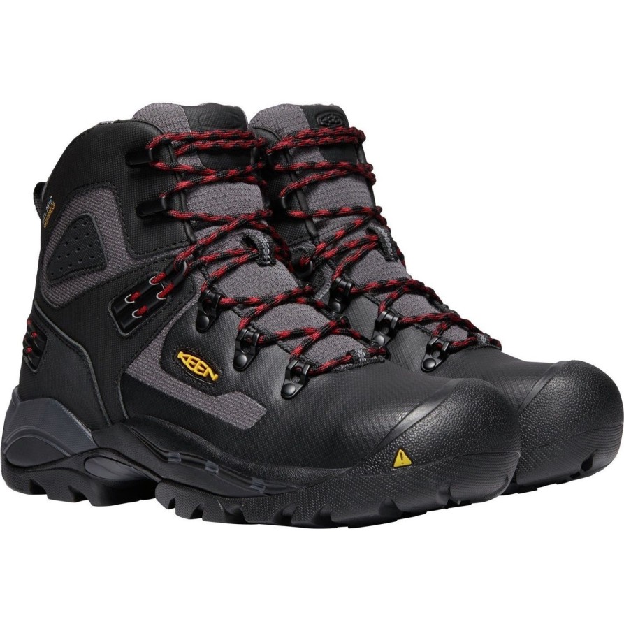 Men'S Keen | Keen Utility Men'S St. Paul 6" Comp Toe Wp Hiker Work Boot 1021351 Black