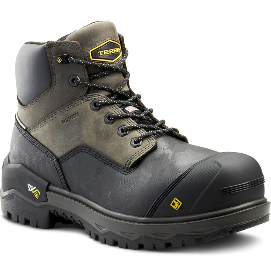 Men'S Terra | Terra Men'S Gantry 6" Nano Comp Toewp Work Boot 4T8Vgy Gray