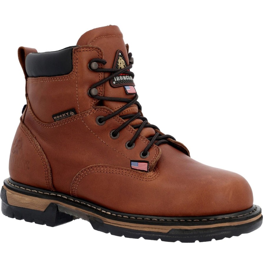 Men'S Rocky | Rocky Men'S Ironclad 6" Wp Usa Made Work Boot Rkk0361 Brown