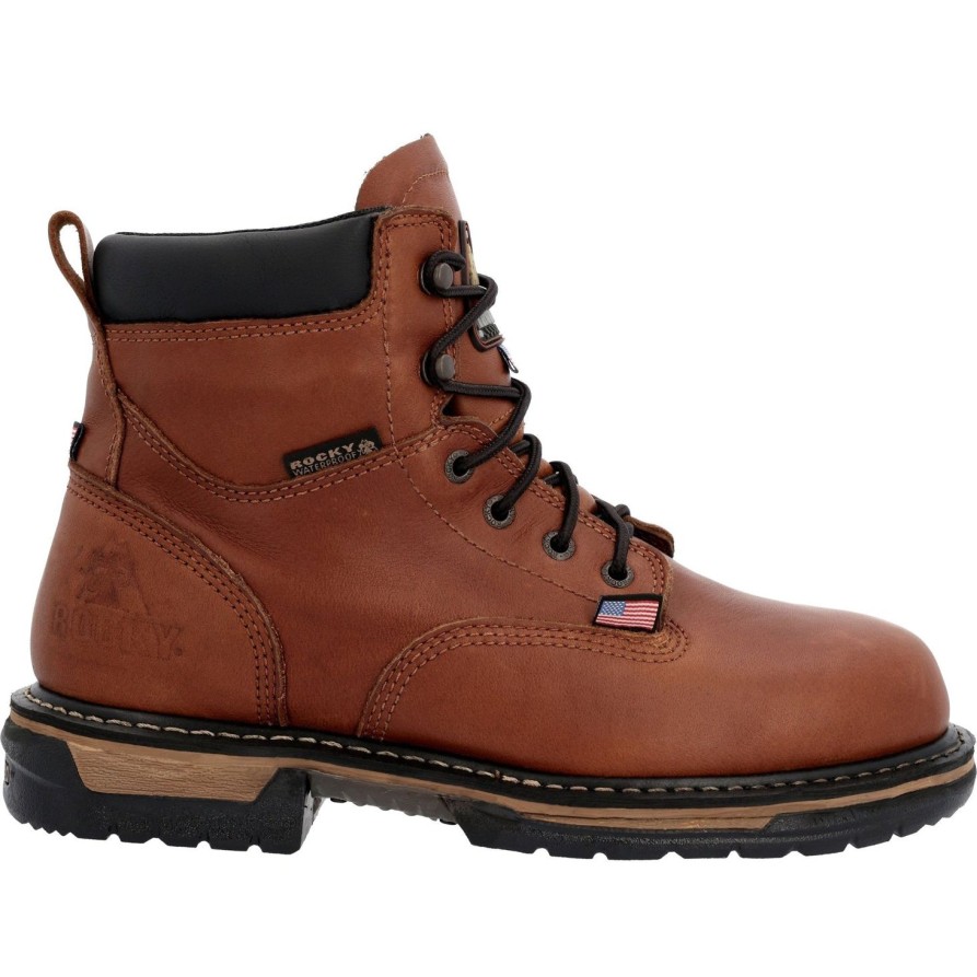 Men'S Rocky | Rocky Men'S Ironclad 6" Wp Usa Made Work Boot Rkk0361 Brown