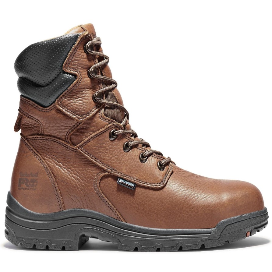 Men'S Timberland Pro | Timberland Pro Men'S Titan 8" Alloy Toe Wp Work Boot Brown Tb047019210 Cappuccino