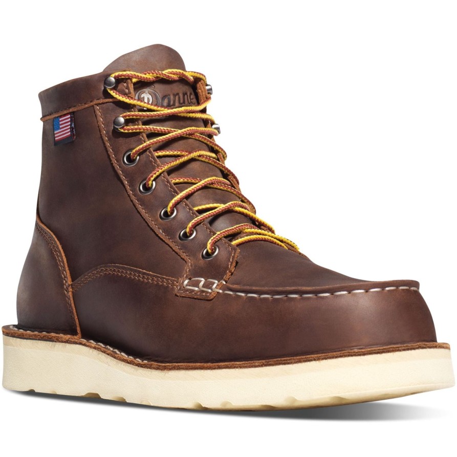 Men'S Danner | Danner Men'S Bull Run Usa Made 6" Moc Steel Toe Work Boot 15564 Brown