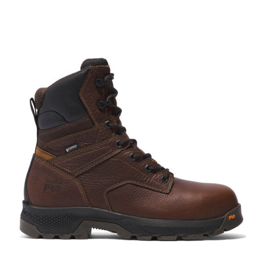 Men'S Timberland Pro | Timberland Pro Men'S Titan Ev 8" Comp Toe Wp Work Boot Tb0A5U4Y214 Brown