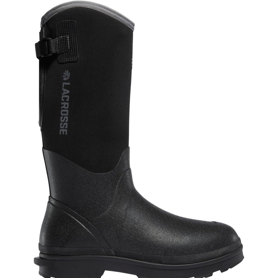 Men'S LaCrosse | Lacrosse Men'S Alpha Range 14" Ins Rubber Work Boot 602240 Black