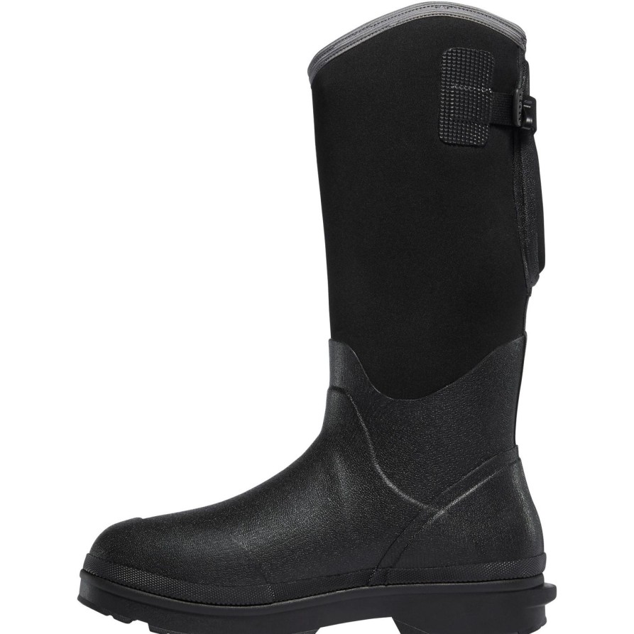 Men'S LaCrosse | Lacrosse Men'S Alpha Range 14" Ins Rubber Work Boot 602240 Black