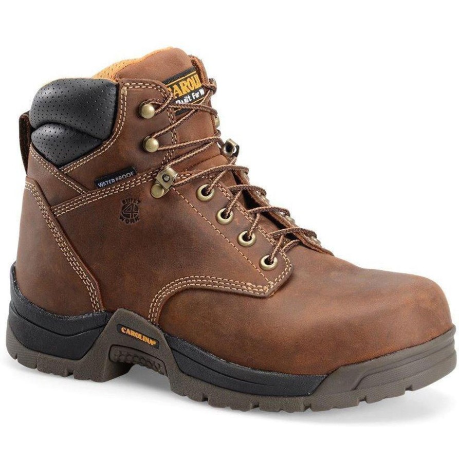 Men'S Carolina | Carolina Men'S Bruno Lo 6" Wp Comp Toe Work Boot Ca5520 Brown