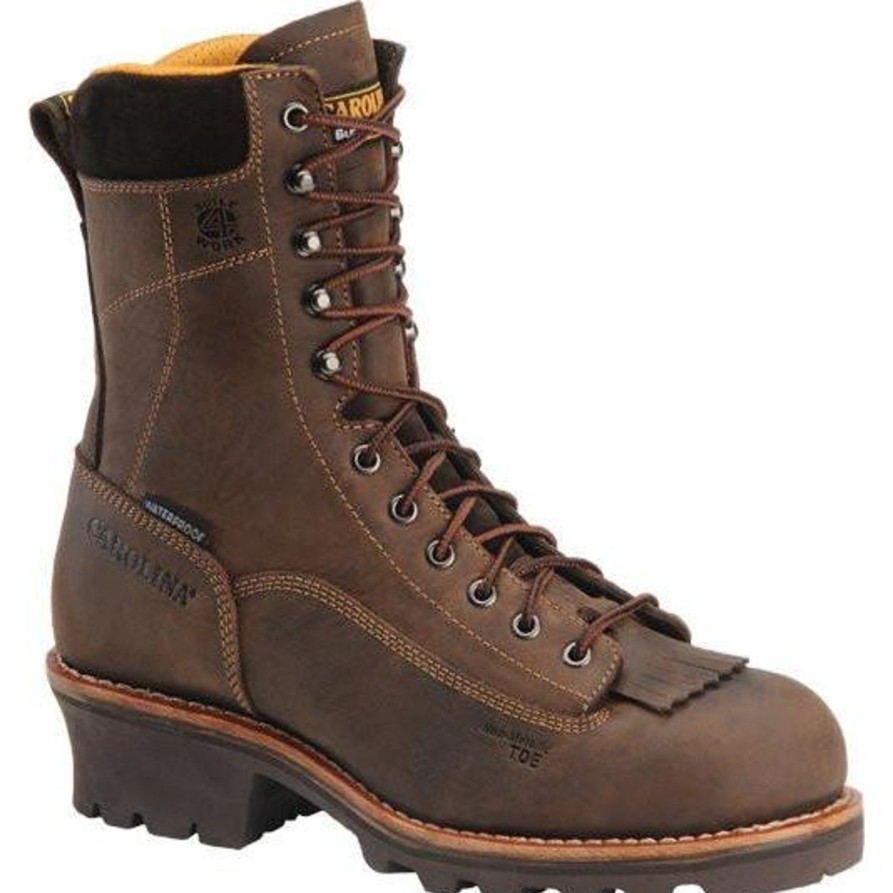 Men'S Carolina | Carolina Men'S Birch 8" Waterproof Logger Work Boot Ca7022 Brown