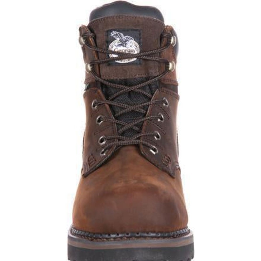 Men'S Georgia | Georgia Men'S Brookville 6" Stl Toe Wp Work Boot - Brown - G7334 Dark Brown