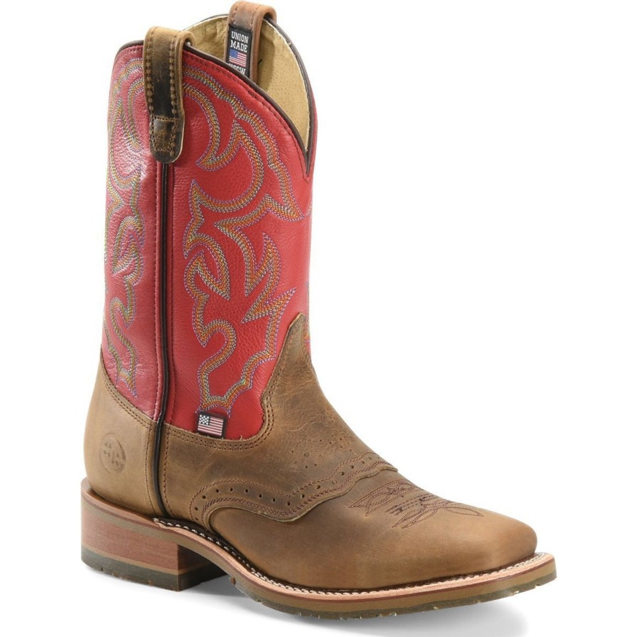 Men'S Double H | Double H Men'S Roger 11" Square Toe Usa Made Western Work Boot- Dh3556 Light Brown